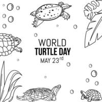 world turtle day vector lllustration