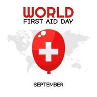 WORLD FIRST AID DAY vector lllustration
