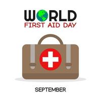 WORLD FIRST AID DAY vector lllustration