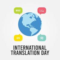 ilustración vectorial del día internacional de la traducción vector