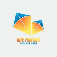 kite fighter logo vector lllustration