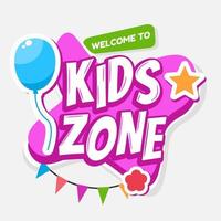 kids zone banner vector lllustration