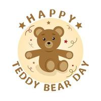 happy teddy bear day vector lllustration