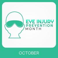 Eye Injury Prevention Month vector illustration