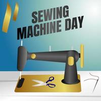 sewing machine day vector lllustration
