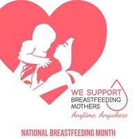 National Breastfeeding Month vector lllustration