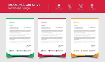 Modern Creative And Clean business style letterhead design, bundle for corporate. corporate letterhead bundle template vector