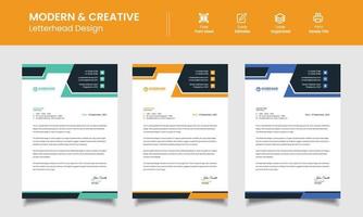 Modern Creative And Clean business style letterhead design, bundle for corporate. corporate letterhead bundle template vector