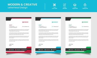 Modern Creative And Clean business style letterhead design, bundle for corporate. corporate letterhead bundle template vector