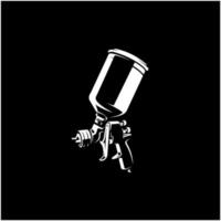 silhouette of s spray gun in black background vector