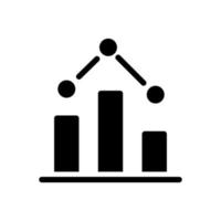 regresión en el icono de glifo negro de minería de datos. método estadístico de proceso de la información. gráfico de valor cayendo. análisis del conjunto de datos. símbolo de silueta en el espacio en blanco. ilustración vectorial aislada vector