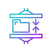 Data compression technique gradient linear vector icon. Digital information storage. Data mining technology. Thin line color symbol. Modern style pictogram. Vector isolated outline drawing