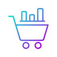 Data mining in retail industry gradient linear vector icon. Customer behavior researching. Business analytics. Thin line color symbol. Modern style pictogram. Vector isolated outline drawing