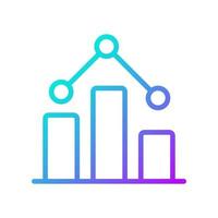 Regression in data mining gradient linear vector icon. Statistical method of information process. Value falling graph. Thin line color symbol. Modern style pictogram. Vector isolated outline drawing