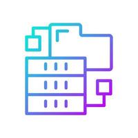 Dataset virtual storage gradient linear vector icon. Digital warehousing of collected information. Data mining. Thin line color symbol. Modern style pictogram. Vector isolated outline drawing