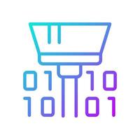 Cleaning dataset tool gradient linear vector icon. Safe data mining. Checkup of database. Analyzing information. Thin line color symbol. Modern style pictogram. Vector isolated outline drawing