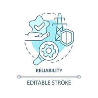 Reliability turquoise concept icon. Protection of smart grid abstract idea thin line illustration. Isolated outline drawing. Editable stroke. Roboto-Medium, Myriad Pro-Bold fonts used vector