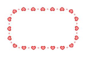 Cute rectangle frame decorated with hearts. Template for Valentine day invitation card, photo, picture, banner vector
