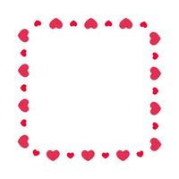 Cute square frame with hearts. Template for Valentine day invitation card, photo, picture, banner vector