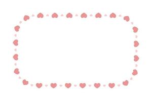 Cute rectangle frame decorated with hearts. Template for Valentine day invitation card, photo, picture, banner vector