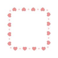 Cute square frame with hearts. Template for Valentine day invitation card, photo, picture, banner vector