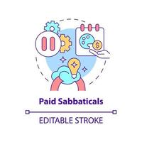 Paid sabbaticals concept icon vector