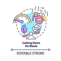 Cutting down on waste concept icon vector