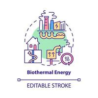 Biothermal energy concept icon vector