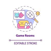 Game rooms concept icon vector