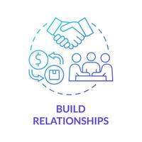 Build relationship blue gradient concept icon vector