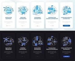 Distributor business provide onboarding mobile app page screen vector