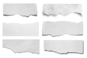 torn paper isolated on white background. photo