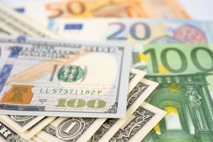 US dollar and Euro banknotes, Finance, Account, Statistics, Analytic research data and Business company  medical health meeting concept photo