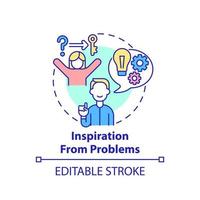 Inspiration from problems concept icon. Entrepreneur characteristic abstract idea thin line illustration. Finding effective solutions. Vector isolated outline color drawing. Editable stroke