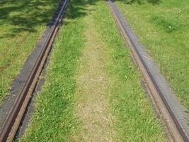 railway tracks for train photo