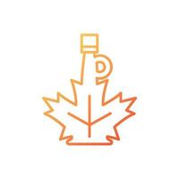 Maple syrup gradient linear vector icon. Bottle of sweet sauce made of maple sap. Topping of golden color. Thin line color symbol. Modern style pictogram. Vector isolated outline drawing