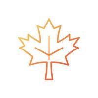 Maple leaf gradient linear vector icon. Common used symbol of Canada. Central element of canadian national flag. Thin line color symbol. Modern style pictogram. Vector isolated outline drawing