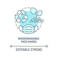 Biodegradable medical masks concept icon. Environmentally friendly disposable face masks abstract idea thin line illustration. Vector isolated outline color drawing. Editable stroke