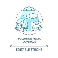 World pollution media coverage concept icon. Drawing attention to environmental problems abstract idea thin line illustration. Vector isolated outline color drawing. Editable stroke