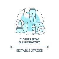 Clothes from recycled plastic bottles concept icon. Clothes production from secondary materials abstract idea thin line illustration. Vector isolated outline color drawing. Editable stroke