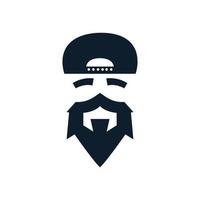 masculine beard with hat logo design vintage or retro vector