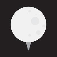 luna con pelota de golf logo símbolo icono vector diseño gráfico ilustración idea creativa