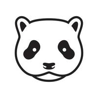 head panda face simple vintage logo symbol icon vector graphic design illustration idea creative