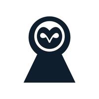 animal bird owl with key hole logo design vector