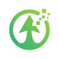 arrow up data tech logo symbol icon vector graphic design
