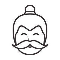 lines man beard japan logo symbol vector icon illustration design