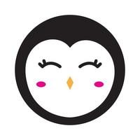 cabeza animal pequeño pingüino lindo sonrisa logo vector símbolo icono ilustración diseño