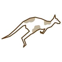 line abstract kangaroo jump logo symbol icon vector graphic design illustration idea creative