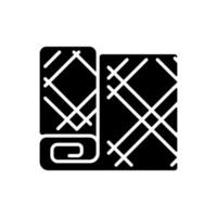 patrón de tartán de hoja de arce icono de glifo negro. textil en colores de hoja de arce. tejido a cuadros tradicional. emblema nacional canadiense. símbolo de silueta en el espacio en blanco. ilustración vectorial aislada vector