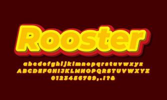 red yellow colorful text effect design vector